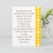 Fall Leaves in Yellow Wedding Invitation Kaart (Staand voorkant)