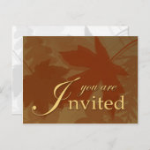 Fall Leaves Invitation - Briefkaart (Voorkant / Achterkant)