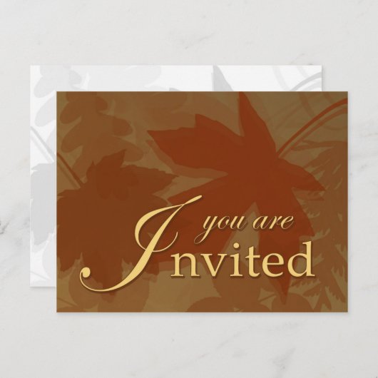 Fall Leaves Invitation - Briefkaart (Voorkant / Achterkant)