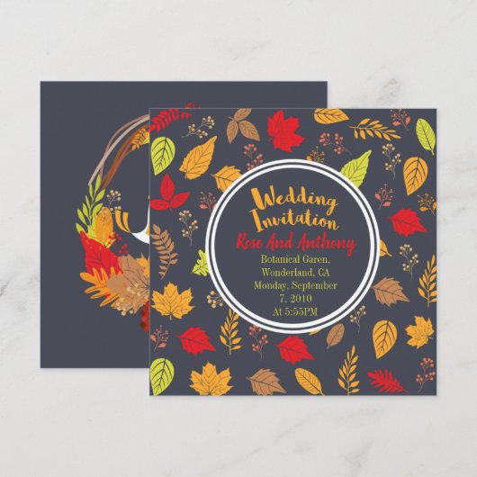 Fall Leaves Kaart (Voorkant / Achterkant)