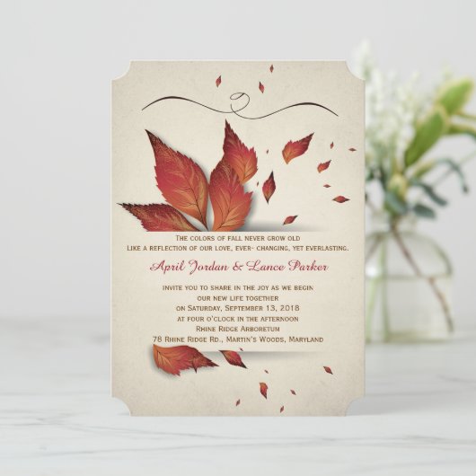 Fall Leaves Kaart (Staand voorkant)