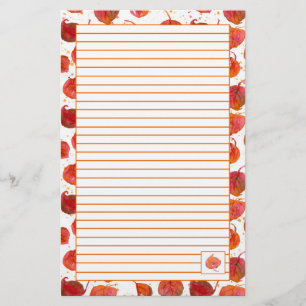 Fall Leaves Letter Writing Russet Lined Briefpapier