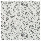 Fall Leaves Line Art Pattern - Cute Minimal Simple Stof (Close Up)