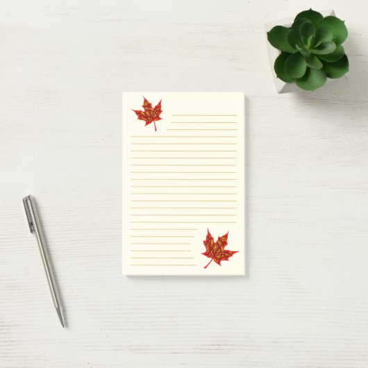 Fall Leaves Lined Post-it® Notes (Kantoor)