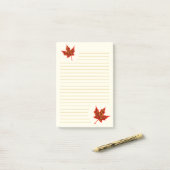 Fall Leaves Lined Post-it® Notes (Op bureau)