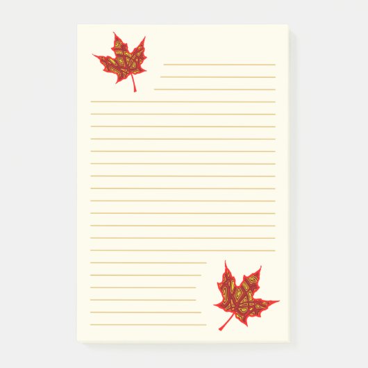 Fall Leaves Lined Post-it® Notes (Voorkant)