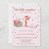 Fall Leaves Little Pumpkin First Birthday Kaart (Voorkant)