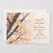 Fall Leaves Maple Tree Rustic Wedding Invitations Kaart (Voorkant)
