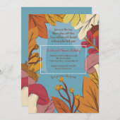 Fall Leaves Masculine Birthday Party Invitation Kaart (Voorkant / Achterkant)
