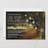 Fall Leaves Mason Jar Oak Tree Huwelijksuitnodigin Kaart (Voorkant)