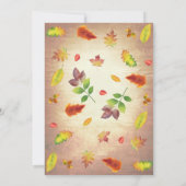 Fall Leaves Mason Jar Rustiek repetitiediner Kaart (Achterkant)