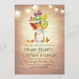 Fall Leaves Mason Jar Rustiek repetitiediner Kaart