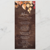 Fall Leaves | Menu Rustic Brown Wood Wedding (Voorkant)