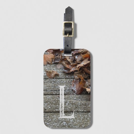 Fall Leaves met sneeuw iPhone / iPad hoesje Bagagelabel (Voorkant (verticaal))