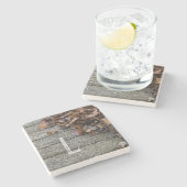 Fall Leaves met sneeuw iPhone / iPad hoesje Stenen Onderzetter (Zijkant)