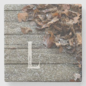 Fall Leaves met sneeuw iPhone / iPad hoesje Stenen Onderzetter (Voorkant)