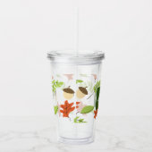 Fall Leaves Monogram aangepast Acryl Drinkbeker (Rechts)