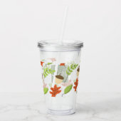 Fall Leaves Monogram aangepast Acryl Drinkbeker (Achterkant)