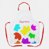 Fall Leaves Multicolor Autumn Thanksgiving Name Schort (Voorkant)