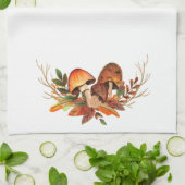 Fall Leaves Mushrooms Retro Theedoek (Gevouwen)