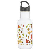 Fall Leaves Natuur Water Flacon met naam Waterfles (Achterkant)