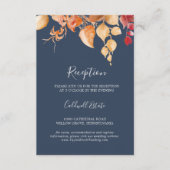 Fall Leaves | Navy Blue Reception Insert Kaart (Voorkant)