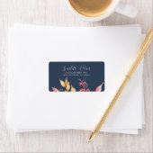 Fall Leaves | Navy Blue RSVP-Adresetiketten Etiket (Insitu)