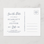 Fall Leaves | Navy Blue Save the Date Briefkaart (Achterkant)