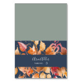 Fall Leaves | Navy Blue Wedding Place Cards Kaart (Voorkant)