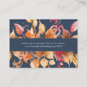 Fall Leaves | Navy Blue Wedding Website RSVP Informatiekaartje (Voorkant)