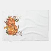 Fall Leaves Ornage Pumpkins Fancy Theedoek (Horizontaal)