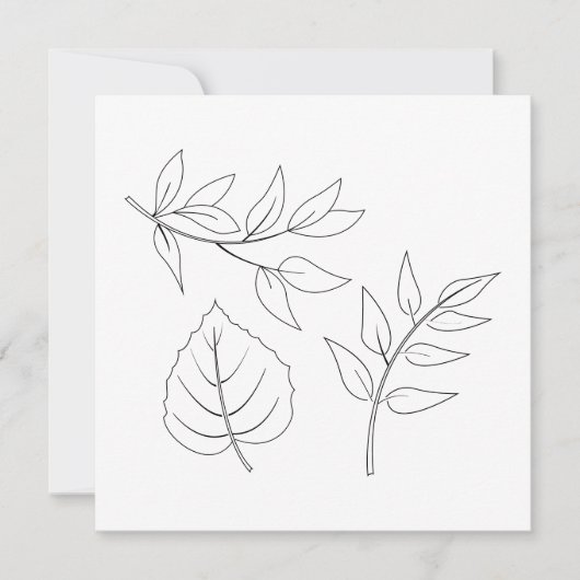 Fall Leaves Outline Kaarten met Dagboek (Voorkant)