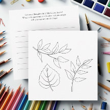 Fall Leaves Outline Kaarten met Dagboek