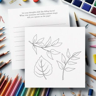 Fall Leaves Outline Kaarten met Dagboek