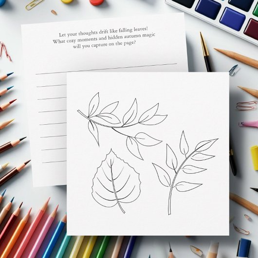 Fall Leaves Outline Kaarten met Dagboek