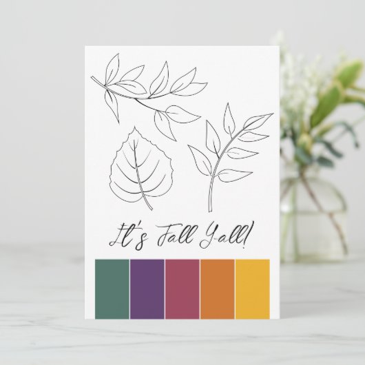 Fall Leaves Outline Kaarten met Kleur Matching (Staand voorkant)