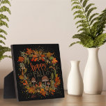 Fall Leaves Paddestoel  Happy Herfst Fotoplaat<br><div class="desc">herfst decor plaque met kleurrijke herfstbladeren en paddenstoelen in een kransvorm. Het vangt de essentie van het seizoen,  het toevoegen van warmte en charme aan elke ruimte. Perfect voor bureaus,  mantels of entrees,  dit boeiende stuk viert de schoonheid van de herfst op een tijdloze en elegante manier</div>