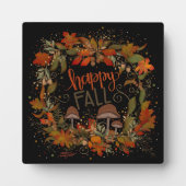 Fall Leaves Paddestoel  Happy Herfst Fotoplaat (Voorkant)