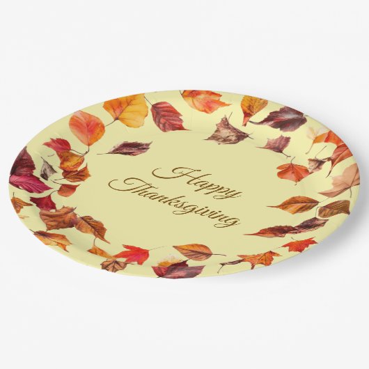 Fall Leaves Paper Plate Papieren Bordje (Gekanteld)