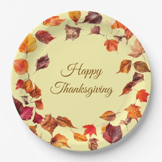 Fall Leaves Paper Plate Papieren Bordje (Voorkant)