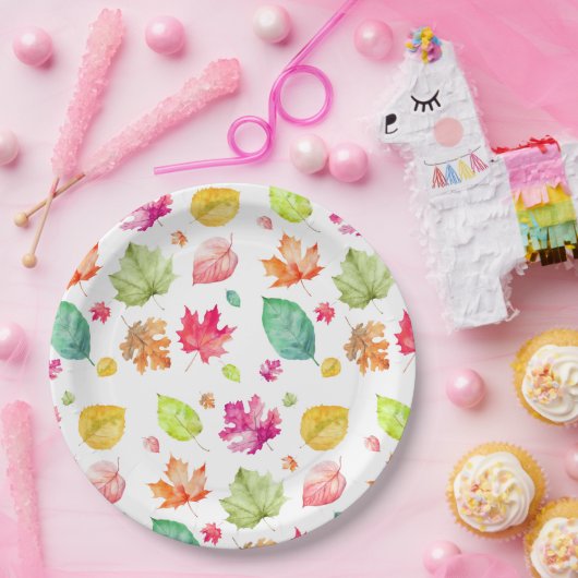 Fall Leaves Papieren Bordje (Feest)