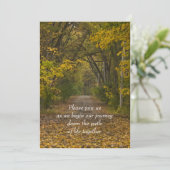 Fall Leaves Path of Life Wedding Invitation Kaart (Staand voorkant)