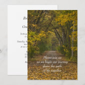 Fall Leaves Path of Life Wedding Invitation Kaart (Voorkant / Achterkant)