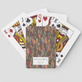 Fall Leaves Patroon Wedding Favoriet Pokerkaarten (Achterkant)