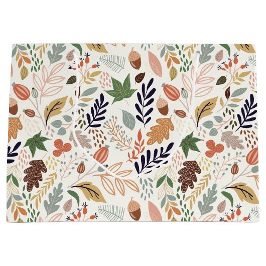 Fall Leaves Pattern Groot Cadeauzakje (Voorkant)