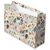 Fall Leaves Pattern Groot Cadeauzakje (Voorkant Gekanteld)