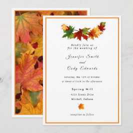 Fall Leaves personaliseer de uitnodiging voor brui