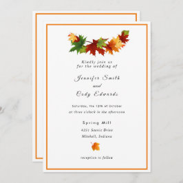 Fall Leaves personaliseer de uitnodiging voor brui