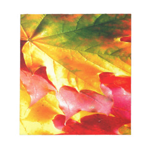 Fall Leaves personaliseer het Geel, Rood, Groen, Notitieblok