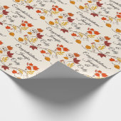 Fall Leaves personaliseert Names Wedding Gift Cadeaupapier (Hoek)